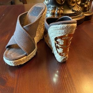 Tory Burch Canvas Wedges